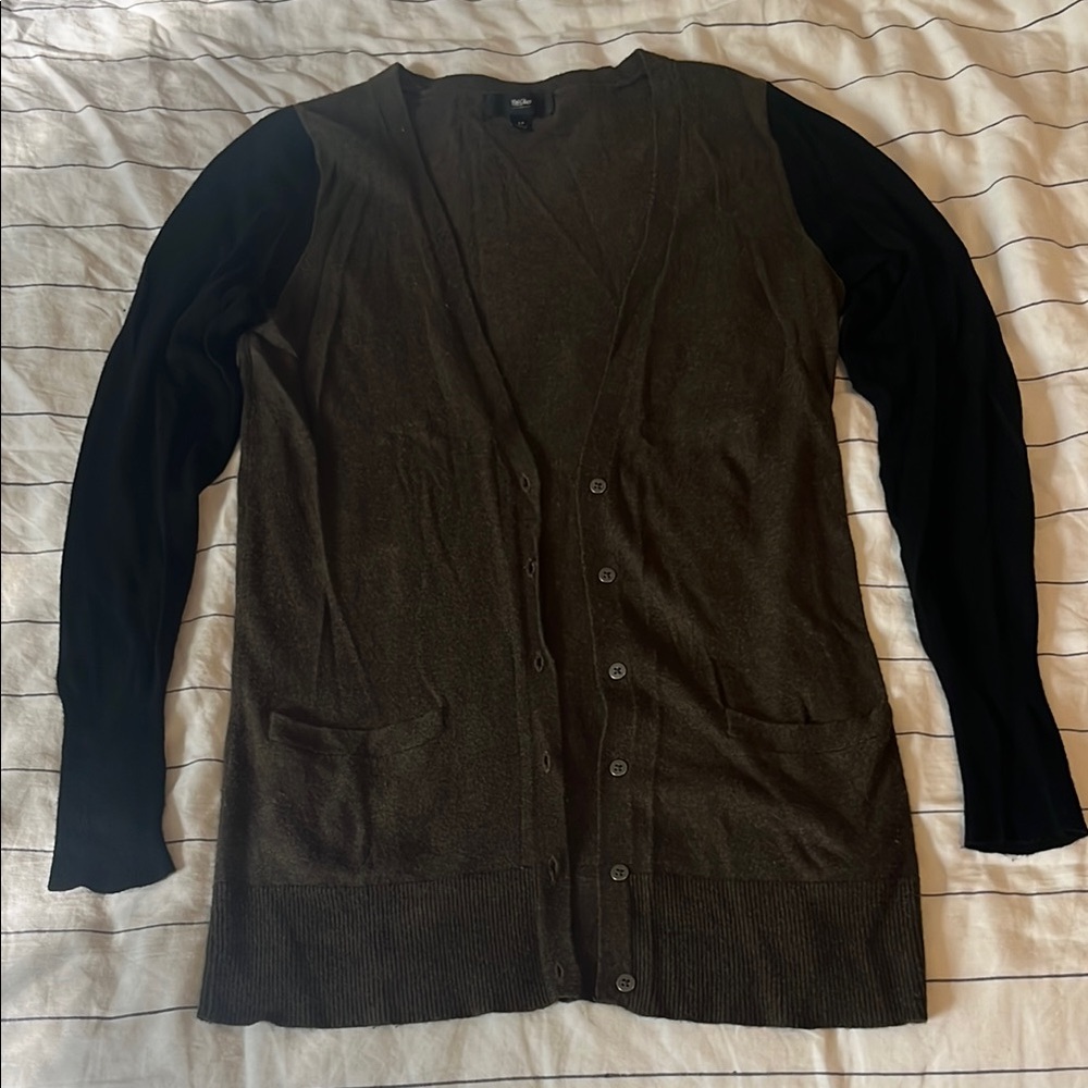 Mossimo Supply Co Black and Green Cardigan Sweater